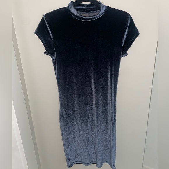 navy blue velvet dress - size M - Picture 1 of 3